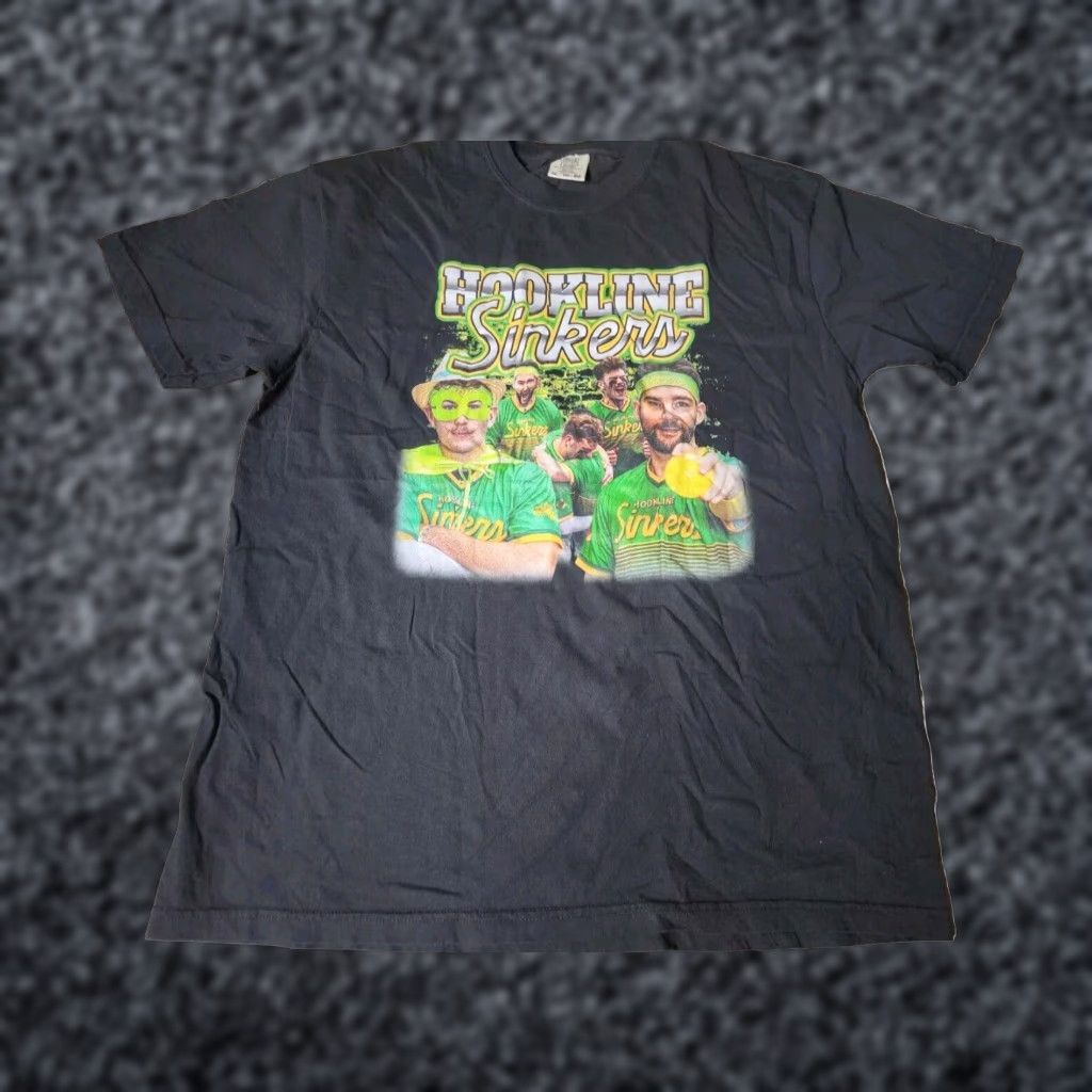 Comfort Colors Comfort Colors Mens XL Black Short Sleeve Graphic T Shirt 90s Trolls Hook Line Sinkers Mens Size US XL / EU 56 / 4 - 1 Thumbnail