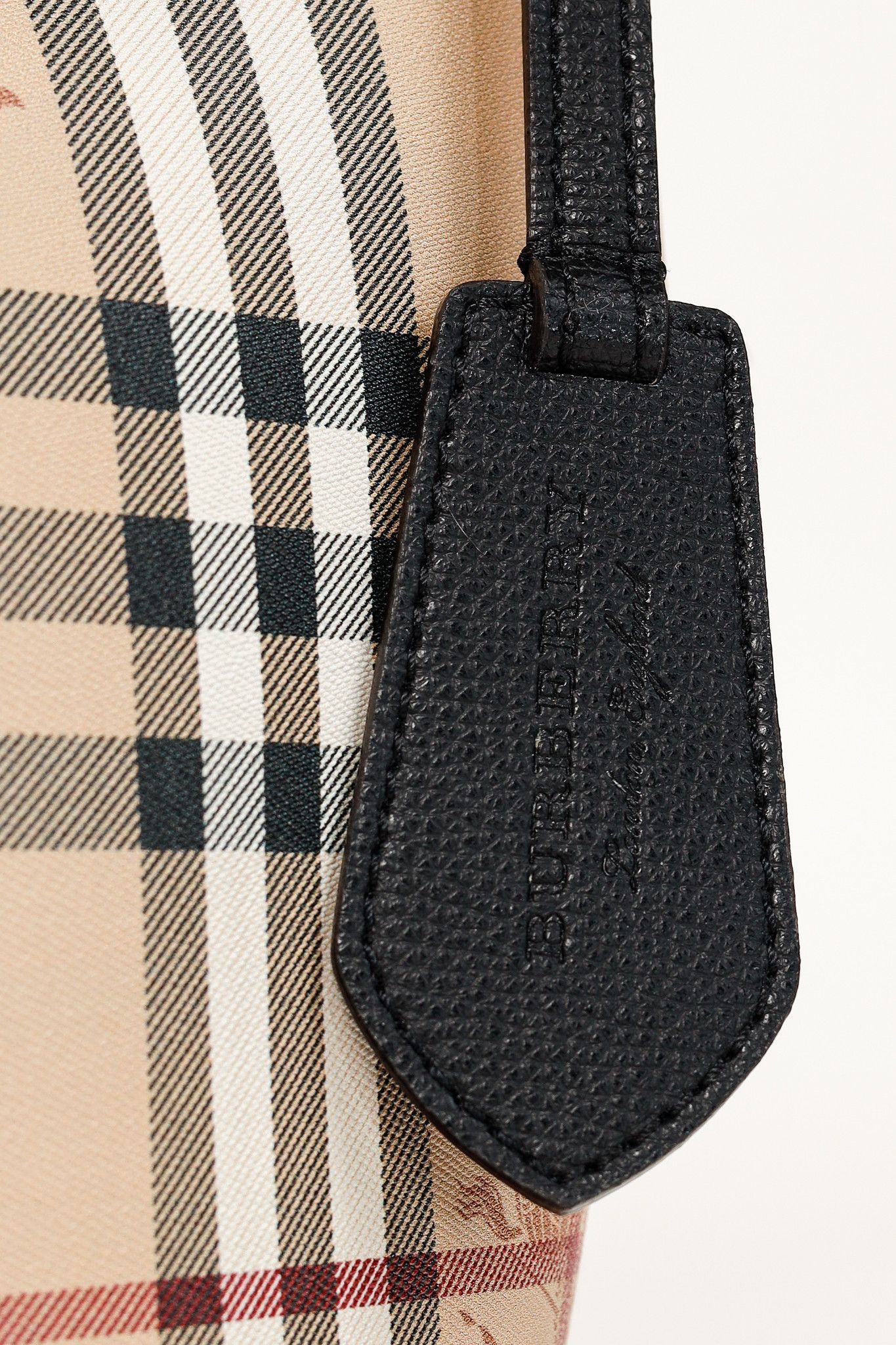 Burberry Burberry Small Lorne Haymarket Check Leather-Trim Bucket Bag Size ONE SIZE - 9 Thumbnail