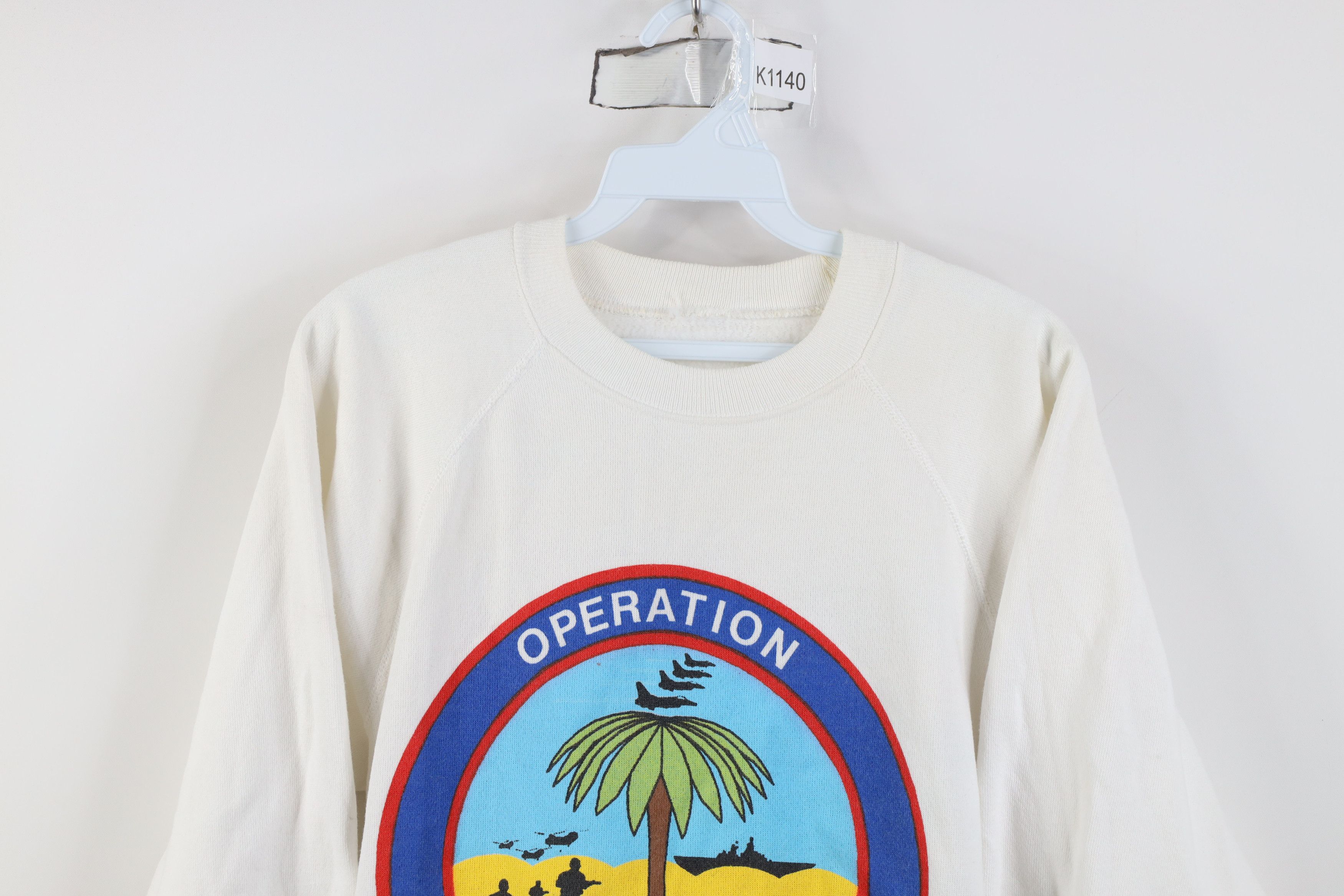 Vintage Vintage 90s Desert Shield Military Crewneck Sweatshirt USA Size US M / EU 48-50 / 2 - 2 Thumbnail