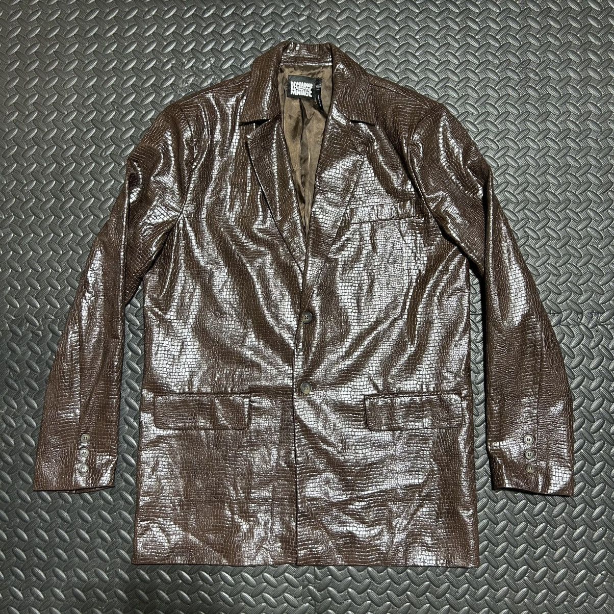 Other Reclaimed Vintage Faux Leather Blazer Crocodile Women’s 36” Size ONE SIZE - 1 Thumbnail