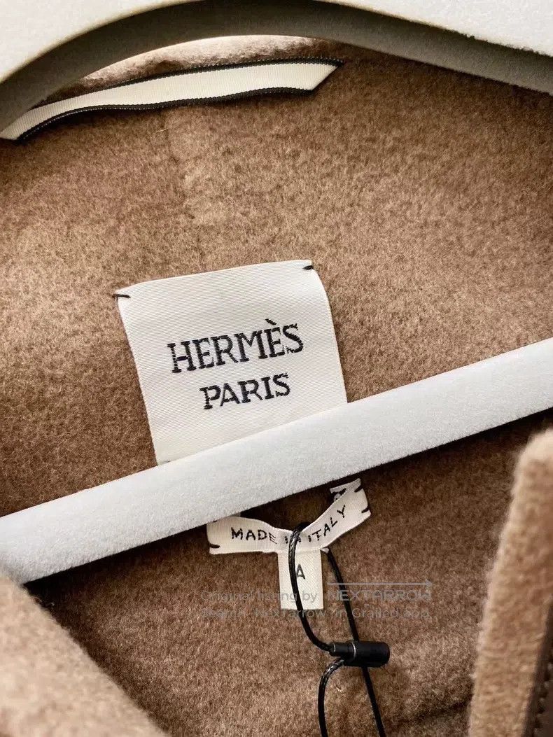Hermes Hermes 100% Cashmere Coat Jacket in Khaki Size XXS / US 00 / IT 34 - 5 Thumbnail