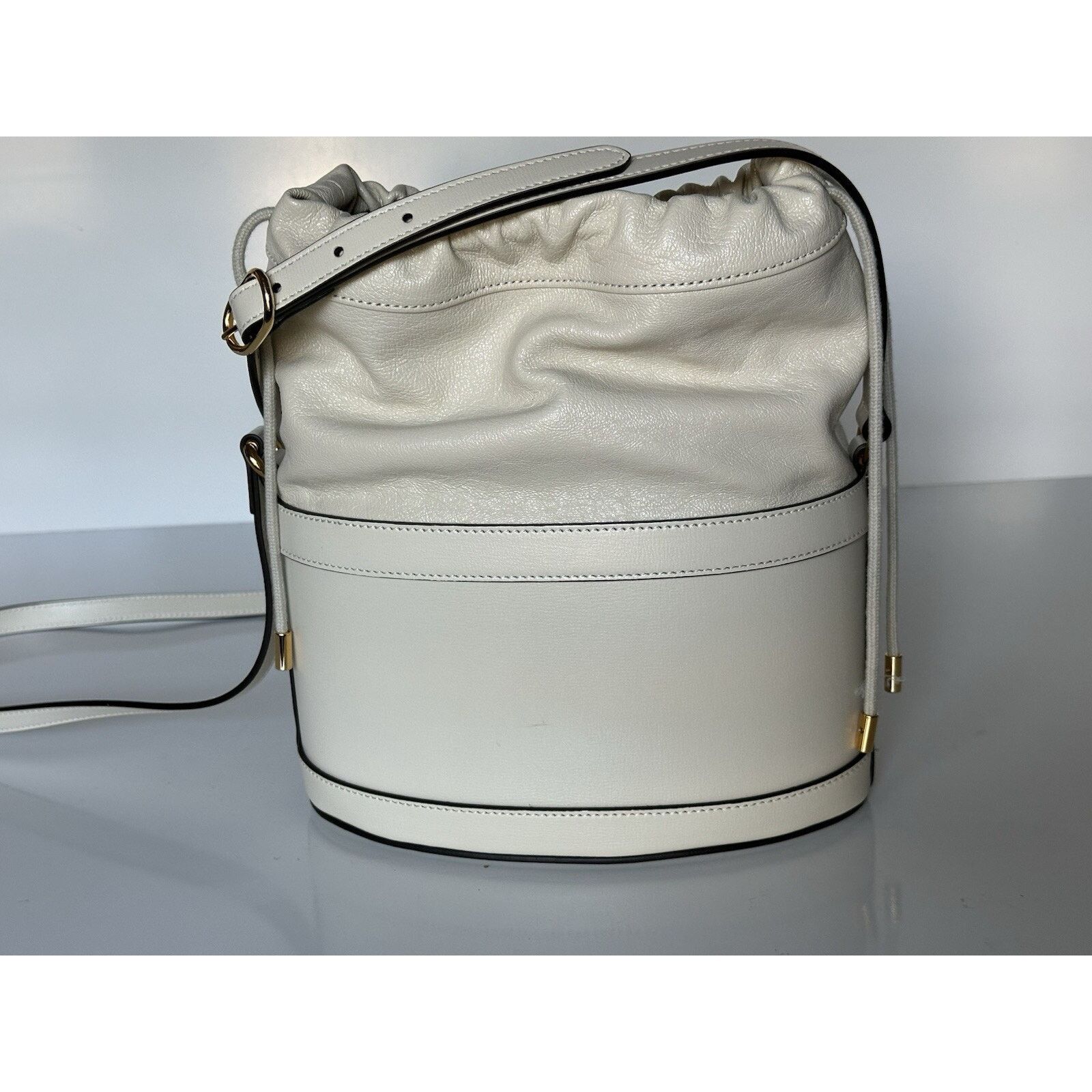 Gucci Gucci Azalea Horsebit Bucket Leather Bag White 602118 Size ONE SIZE - 9 Thumbnail