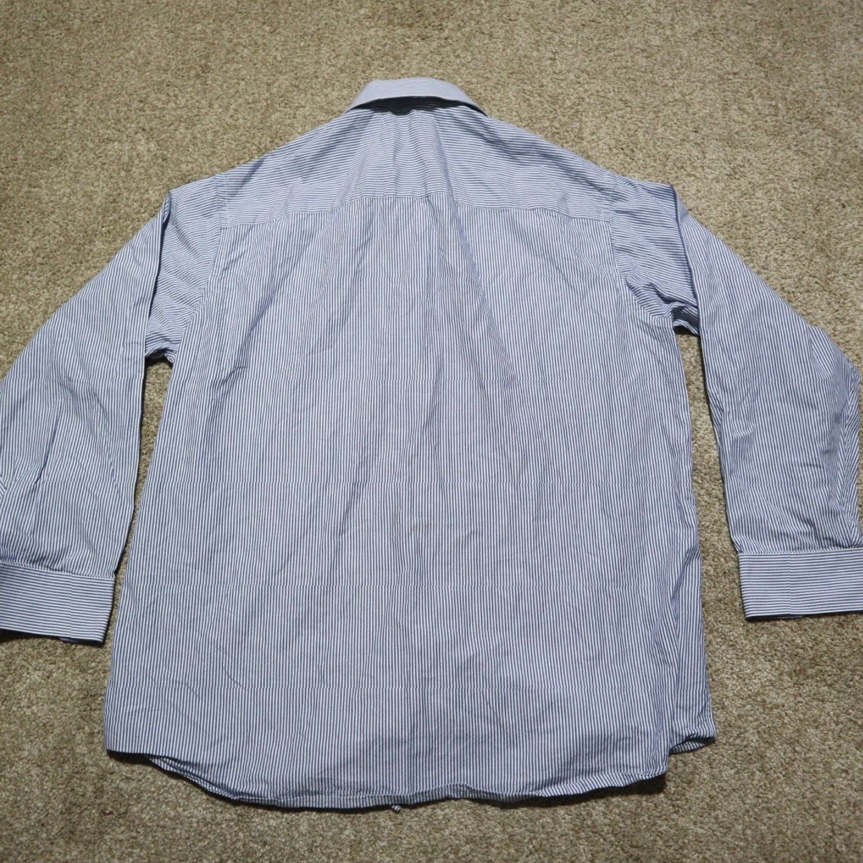 Calvin Klein Calvin Klein CK Blue Striped Button-Down Shirt Long Sleeve Men's 16.5 32/33 Size XS-? Size US XL / EU 56 / 4 - 8 Thumbnail
