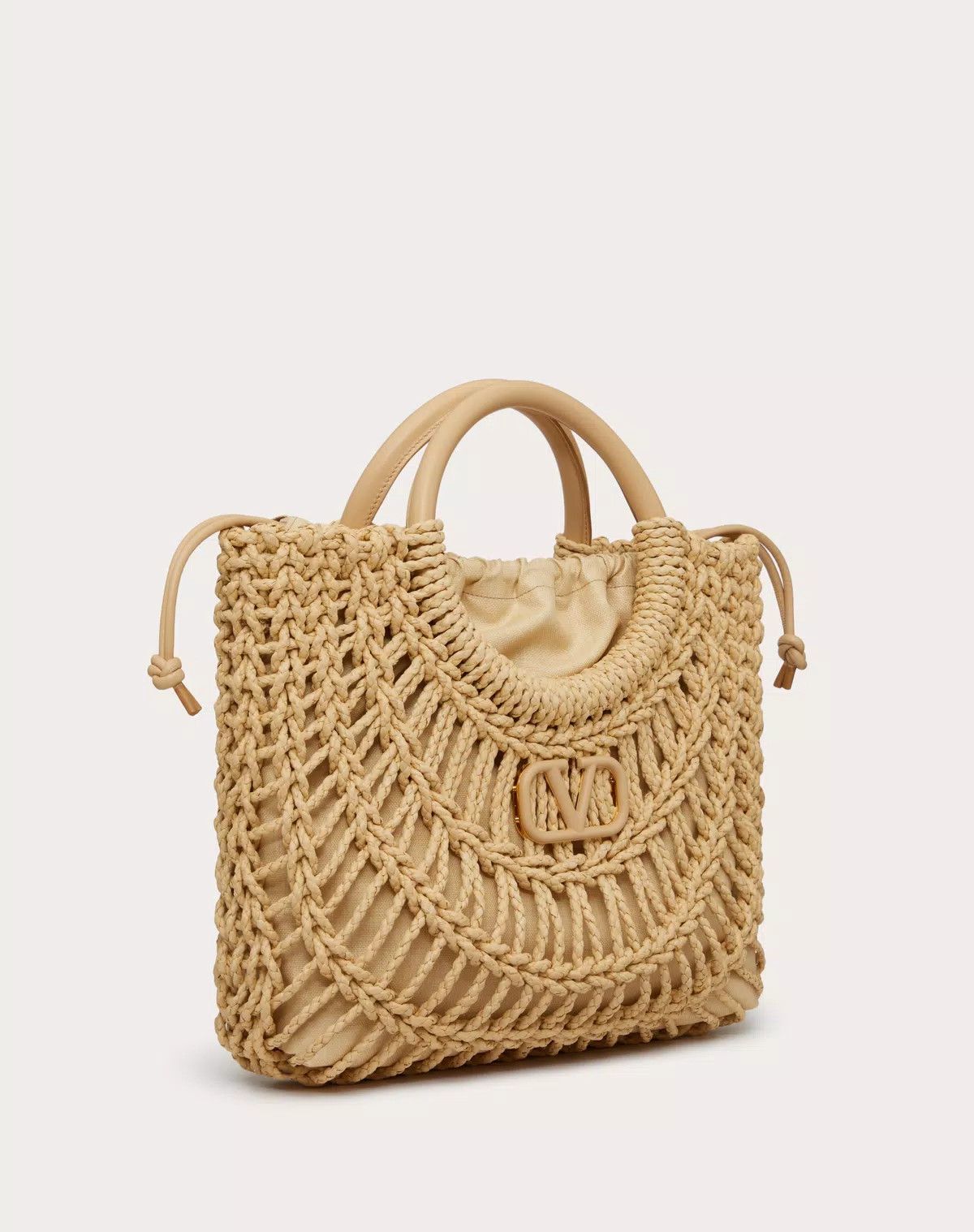 Valentino oc11z0725 Size:OS/ Allknots Woven Rope Shopper in Beige Size ONE SIZE - 2 Thumbnail