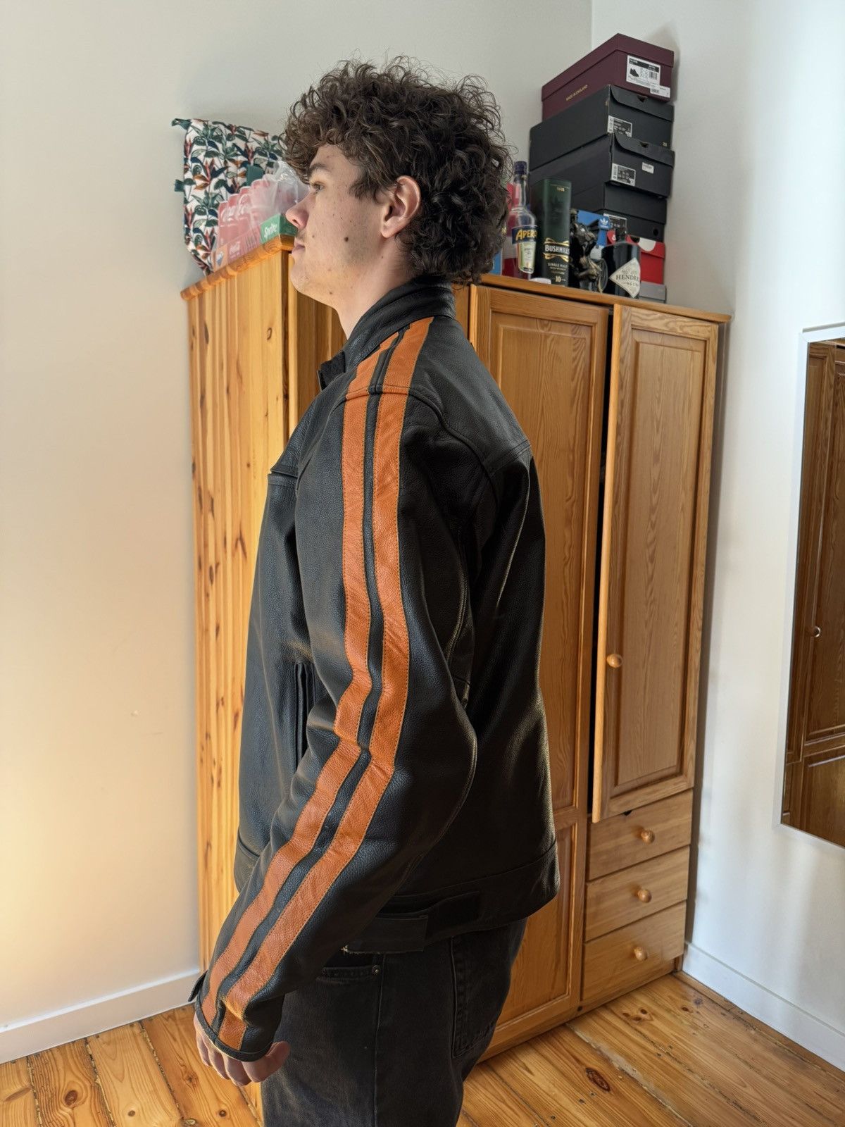 Leather Vintage leather moto jacket Size US L / EU 52-54 / 3 - 2 Thumbnail