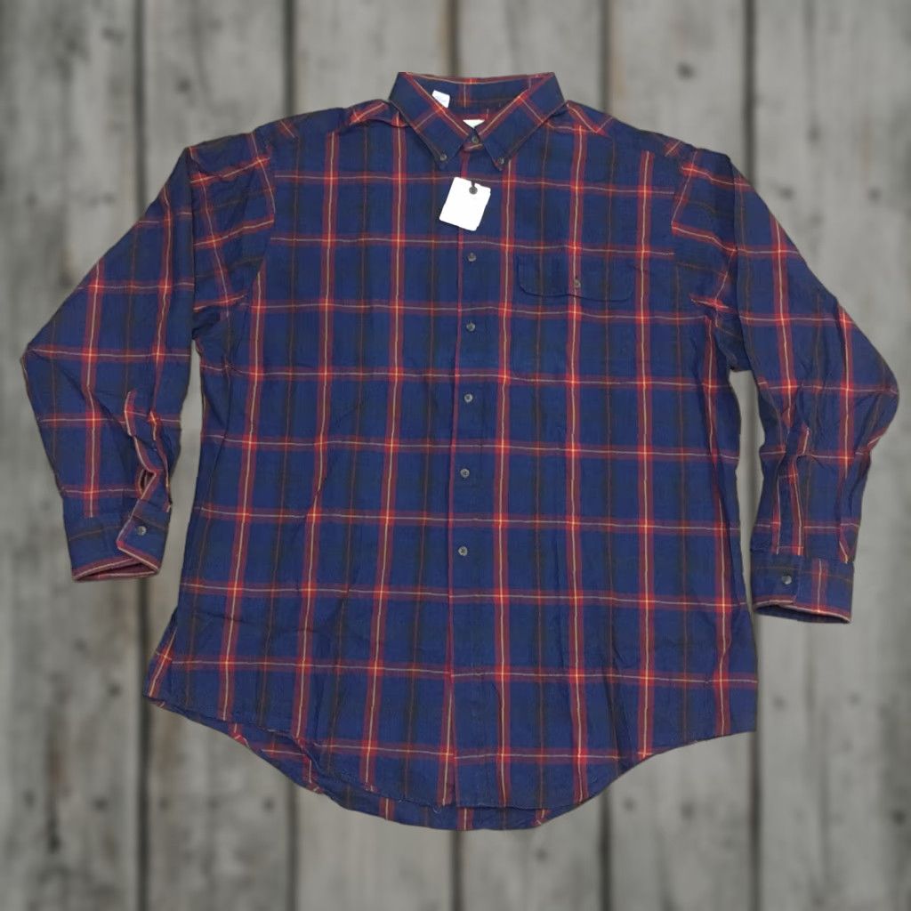 VINTAGE St. John’s Bay Shirt Button-Down XL Men Multicolor USA Checkered Long Sleeve Button-Up