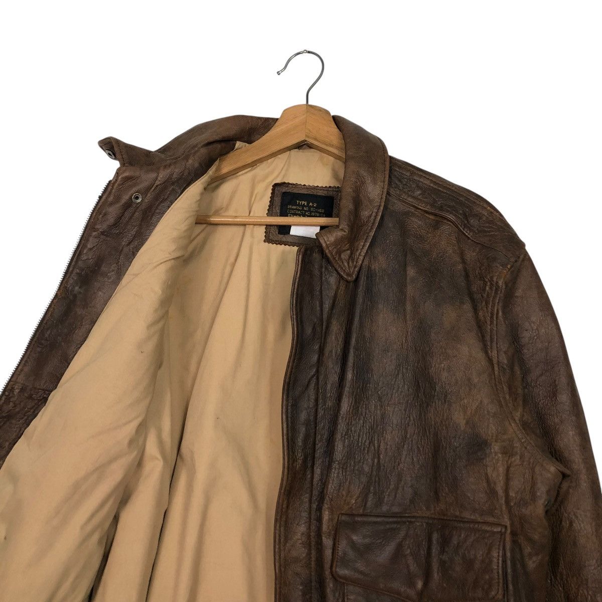 Vintage 🔥VINTAGE AERO LEATHER JACKET A2 FLIGHT JACKET USA MILITARY Size US M / EU 48-50 / 2 - 14 Thumbnail