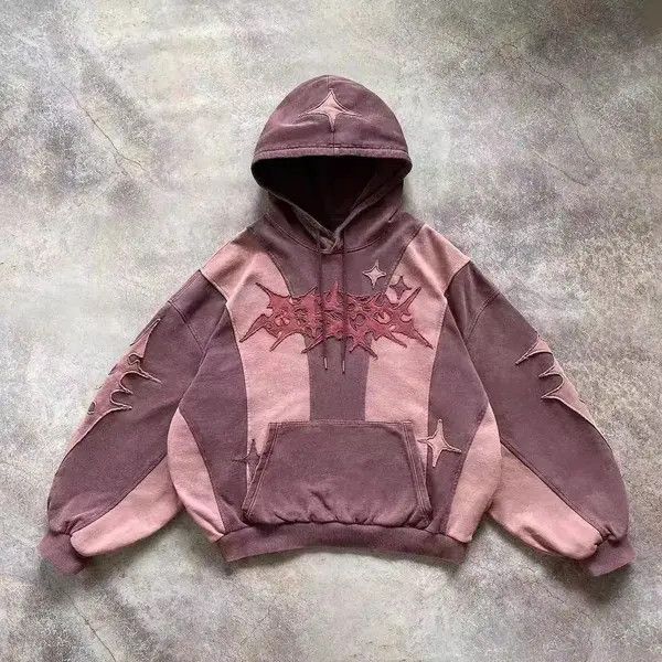 Japanese Brand Custom Star Patchwork Oversized Pullover Hoodies Size US XL / EU 56 / 4 - 1 Thumbnail