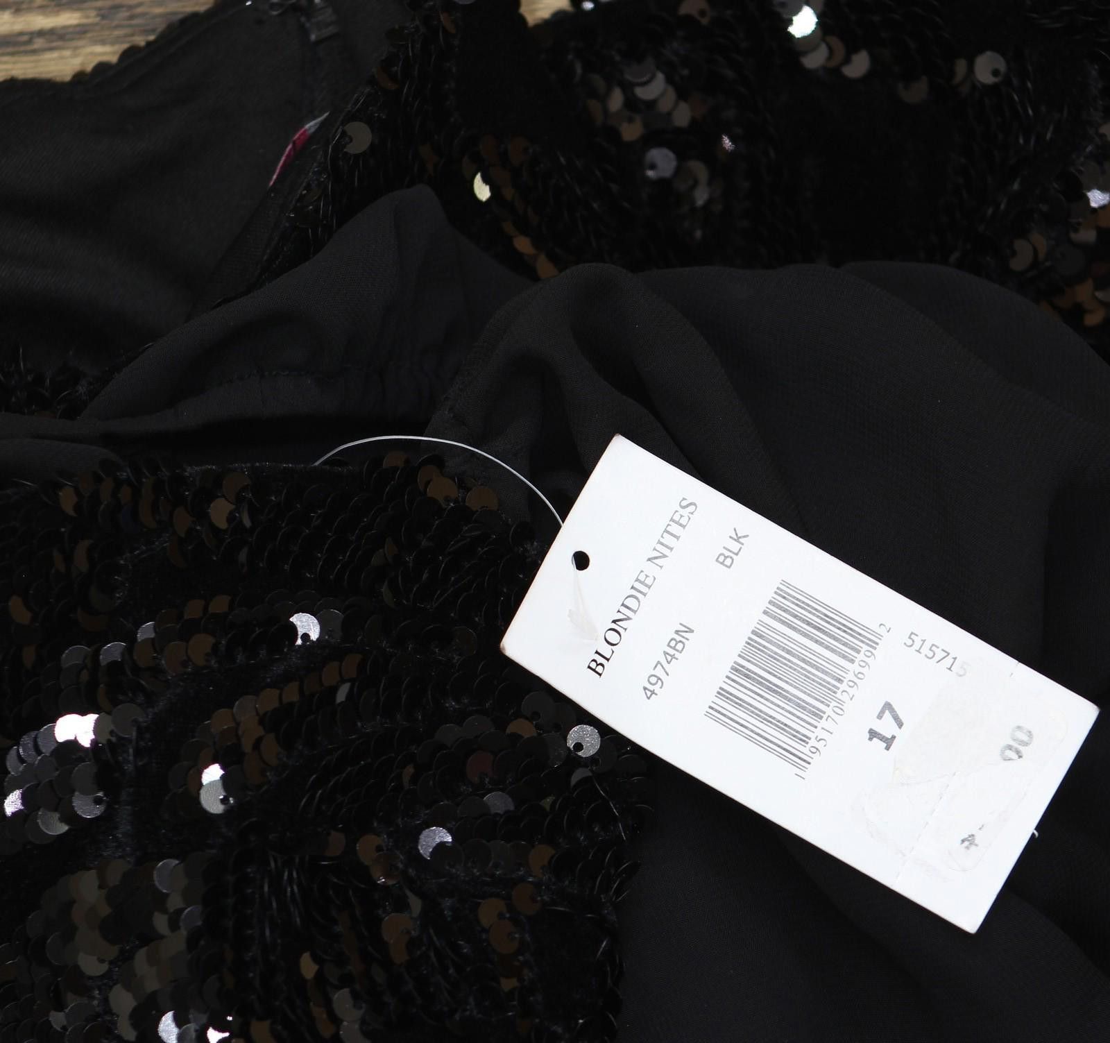 Other Nwt Blondie Nites Balloon-sleeve Mini Dress 4974bn Black 17 Size M / US 6-8 / IT 42-44 - 3 Thumbnail