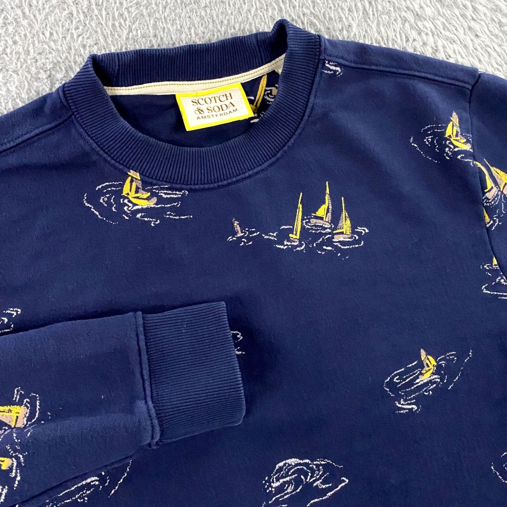 Scotch & Soda Scotch & Soda Sweatshirt Mens Small Sail Boats Pullover Crew Preppy Blue Size US S / EU 44-46 / 1 - 2 Thumbnail