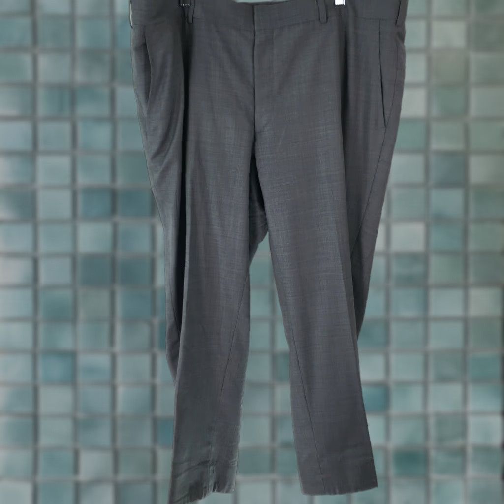 Vintage Gray Dress Pants 40 Regular Fit Flat Front Stretchable Breathable Men's Workwear Size US 40 / EU 56 - 1 Thumbnail