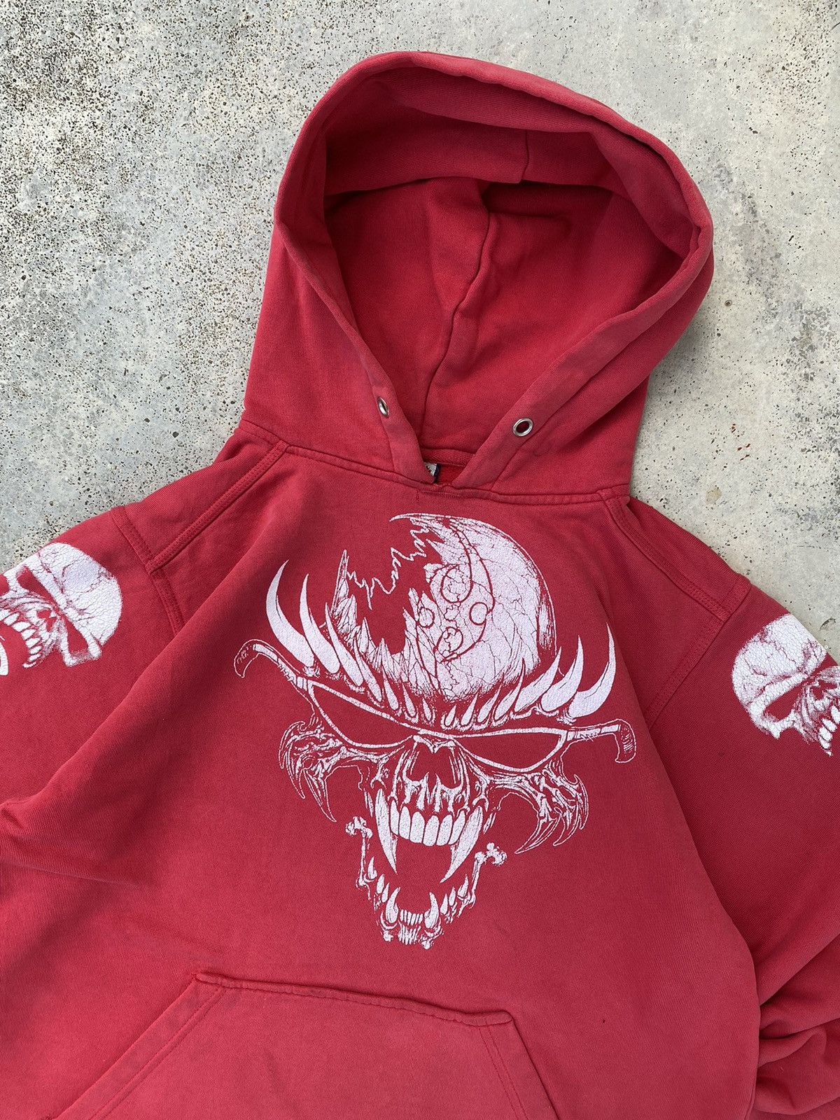 If Six Was Nine Distressed Vintage Punk Boxy Y2K Gothic Hoodie Size US M / EU 48-50 / 2 - 2 Thumbnail