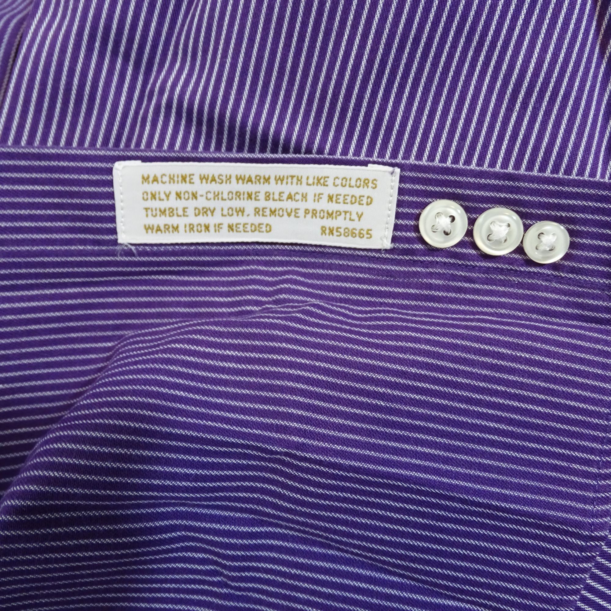Nordstrom Nordstrom Men Classic Fit Non-Iron Purple Stripe Dress Shirt Size US XXL / EU 58 / 5 - 6 Thumbnail