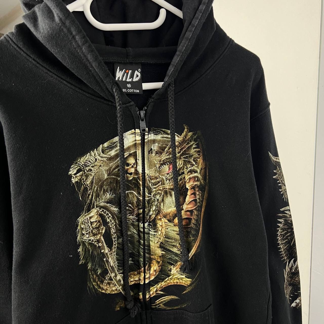 Vintage Dragon Skull Japanese Vintage Wild Zip Hoodie Over Print Size US M / EU 48-50 / 2 - 6 Thumbnail
