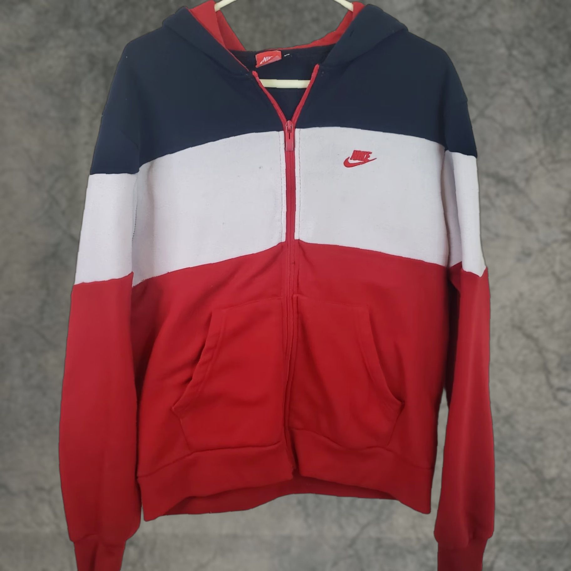 Nike Nike Women's 2XL Vintage Track Jacket Red White Blue Full Zip Pockets Swoosh USA Size XXL / US 16-18 / IT 52-54 - 1 Thumbnail