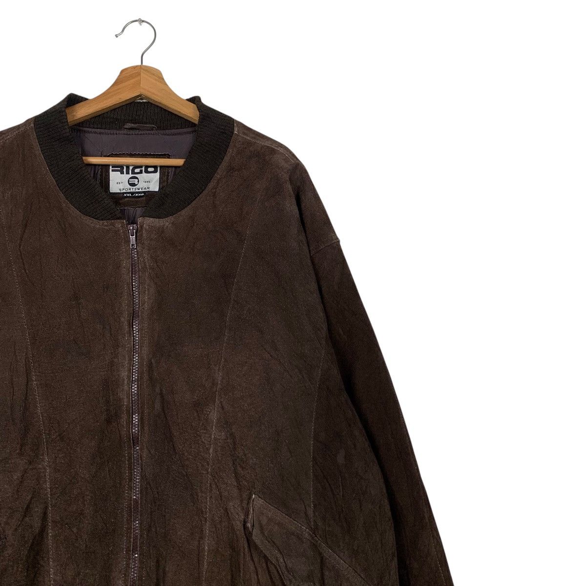 Vintage 90’s RIGO Sportswear Leather Bomber Jacket #2182-C96 Size US XXL / EU 58 / 5 - 5 Thumbnail