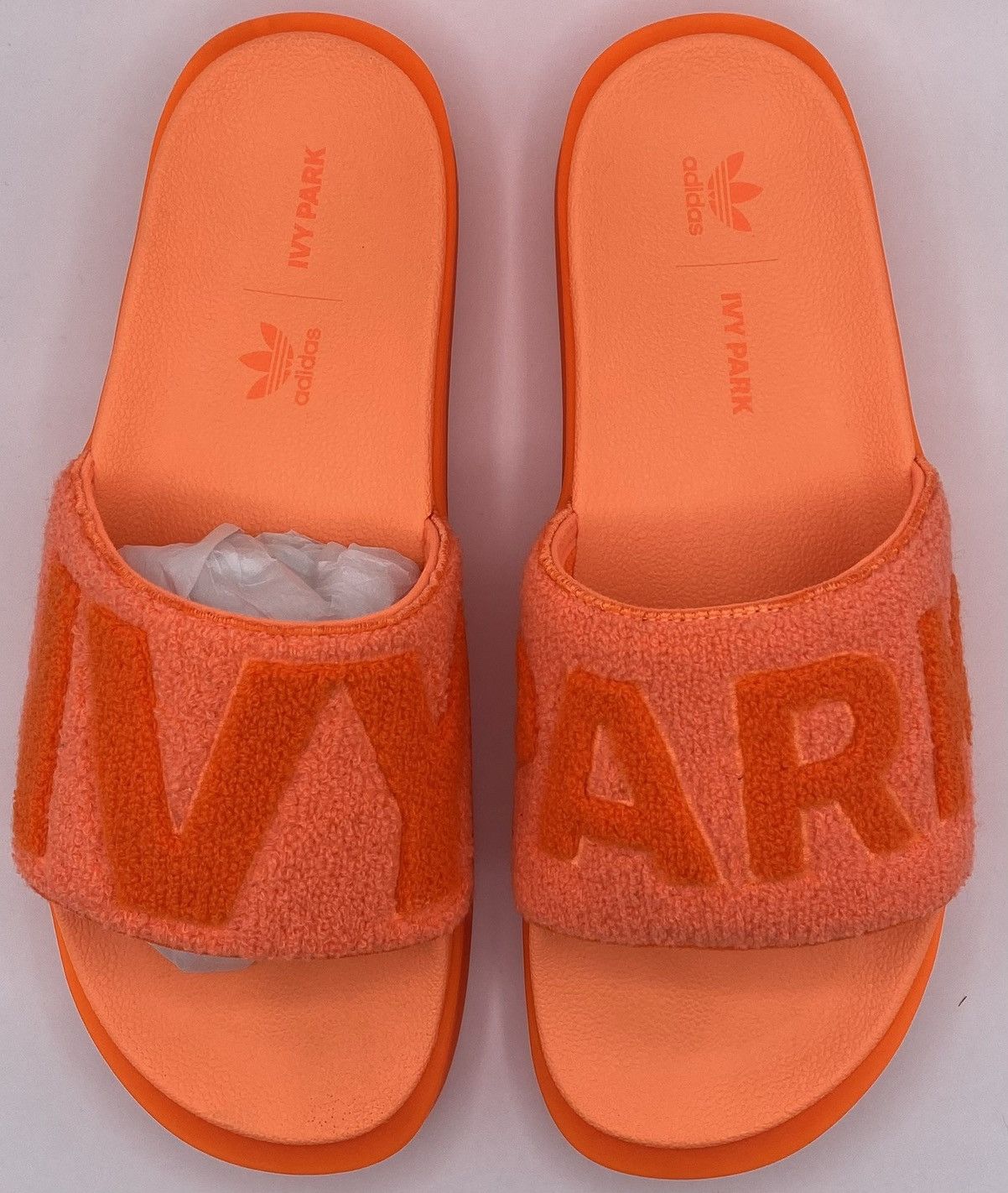 Adidas Beyonce Ivy Park Screaming Orange Slides