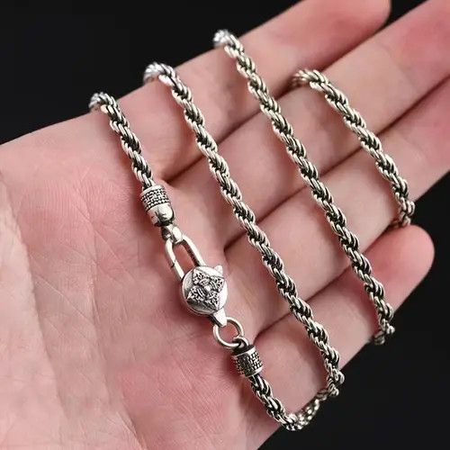 Other 4mm Round Men's Hemp Rope Necklace Size ONE SIZE - 1 Thumbnail