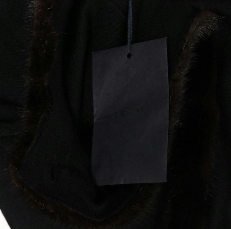 Prada Prada 2013 Black Cardigan with Mink Fur Trim – Size IT 46 Size L / US 10 / IT 46 - 3 Thumbnail