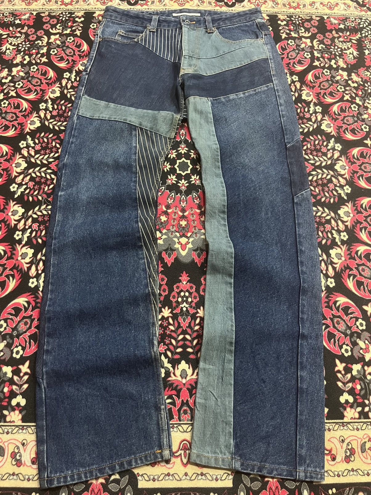 Diet Butcher Slim Skin Diet Butcher Slim Skin Upcycled Reworked Straight Fit Jeans Size US 32 / EU 48 - 1 Thumbnail