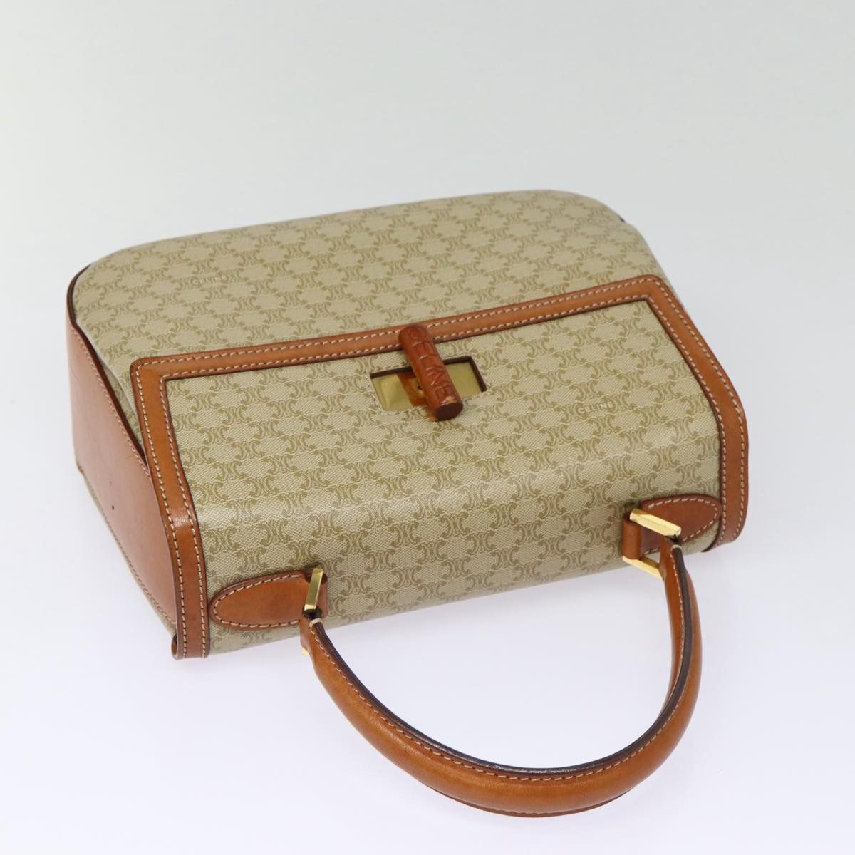 Celine CELINE Macadam Canvas Hand Bag Beige Gold Size ONE SIZE - 5 Thumbnail