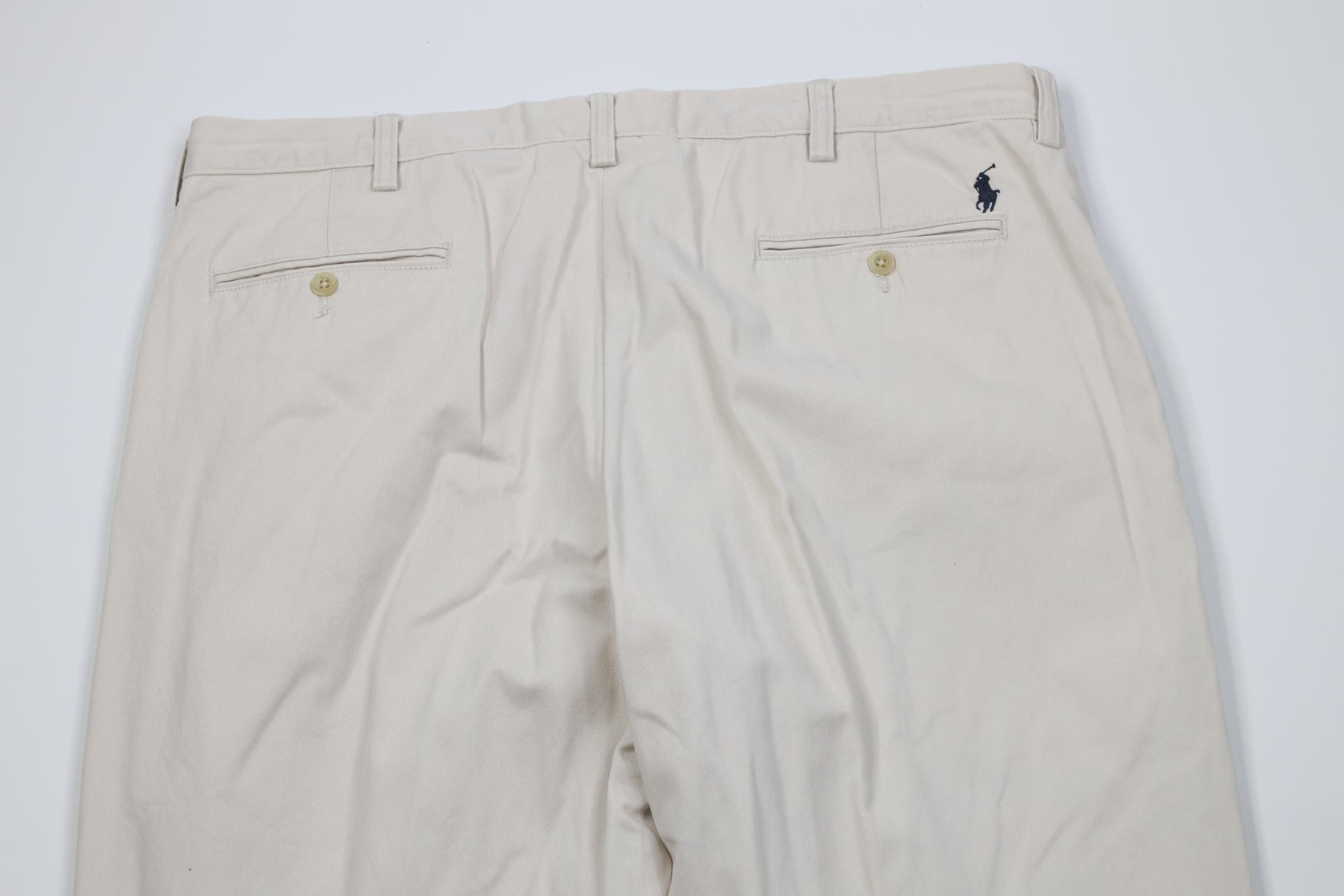 Polo Ralph Lauren Vintage 90s Ralph Lauren Wide Leg Chino Pants Stone Cotton Size US 38 / EU 54 - 13 Thumbnail