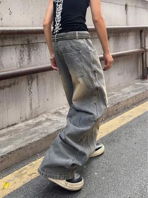 Jean × Vintage Washed Y2k Denim Jeans Skate fit Baggy Size US 30 / EU 46 - 3 Thumbnail