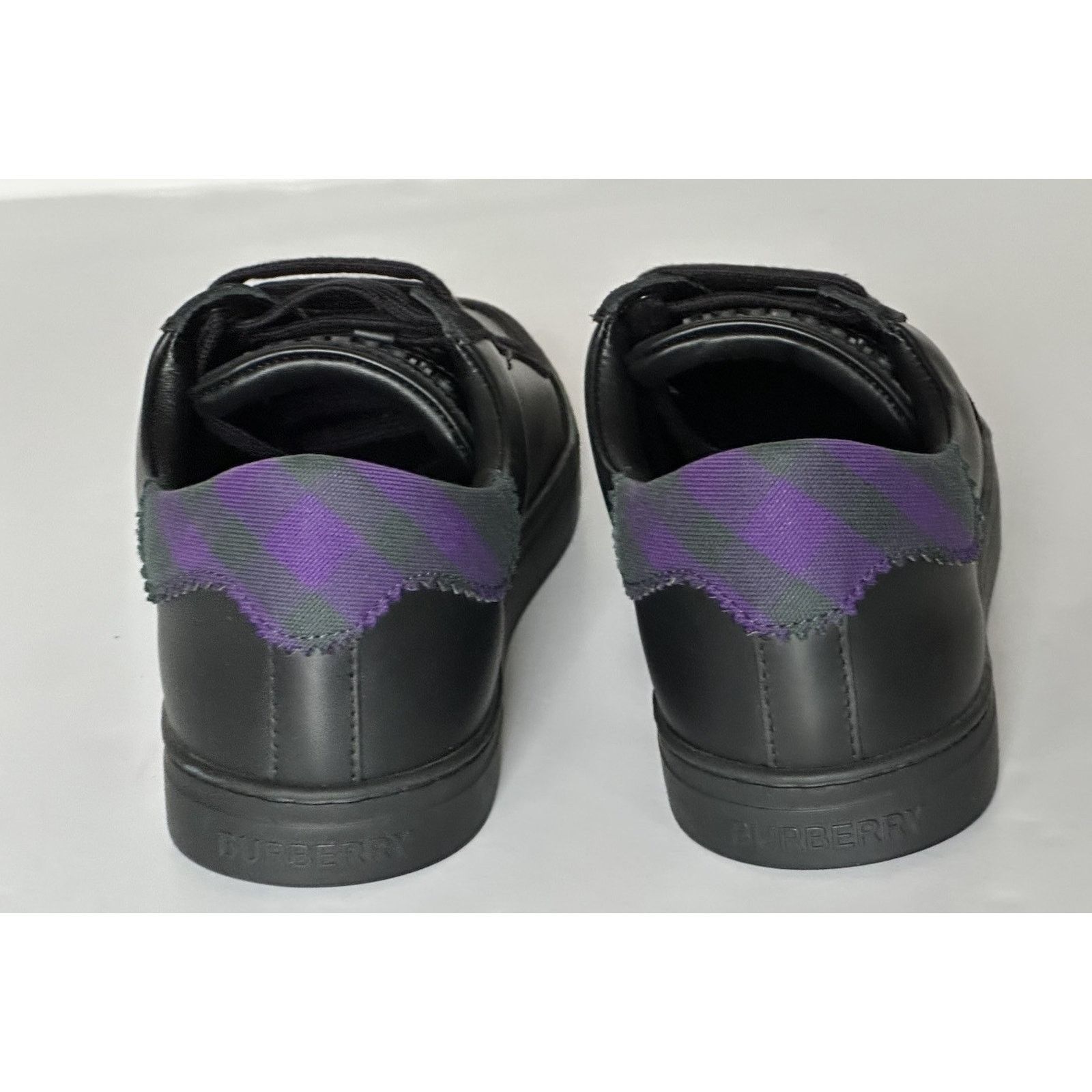 Burberry Burberry Leather Sneakers Black/IP Check 7 US (40) 8075375 Size US 7 / EU 40 - 8 Thumbnail