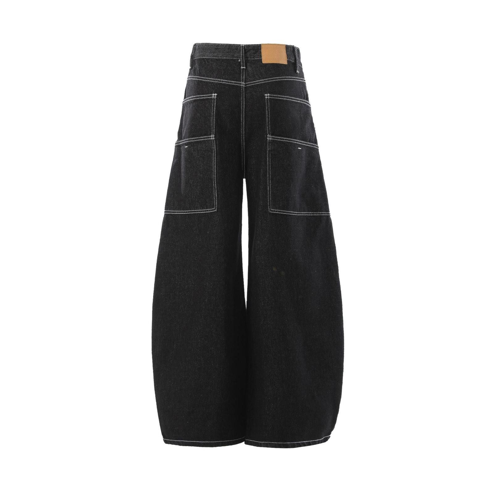 Japanese Brand Black Wide Leg Denim Jeans, Baggy Loose Fit Jeans Size US 30 / EU 46 - 3 Thumbnail