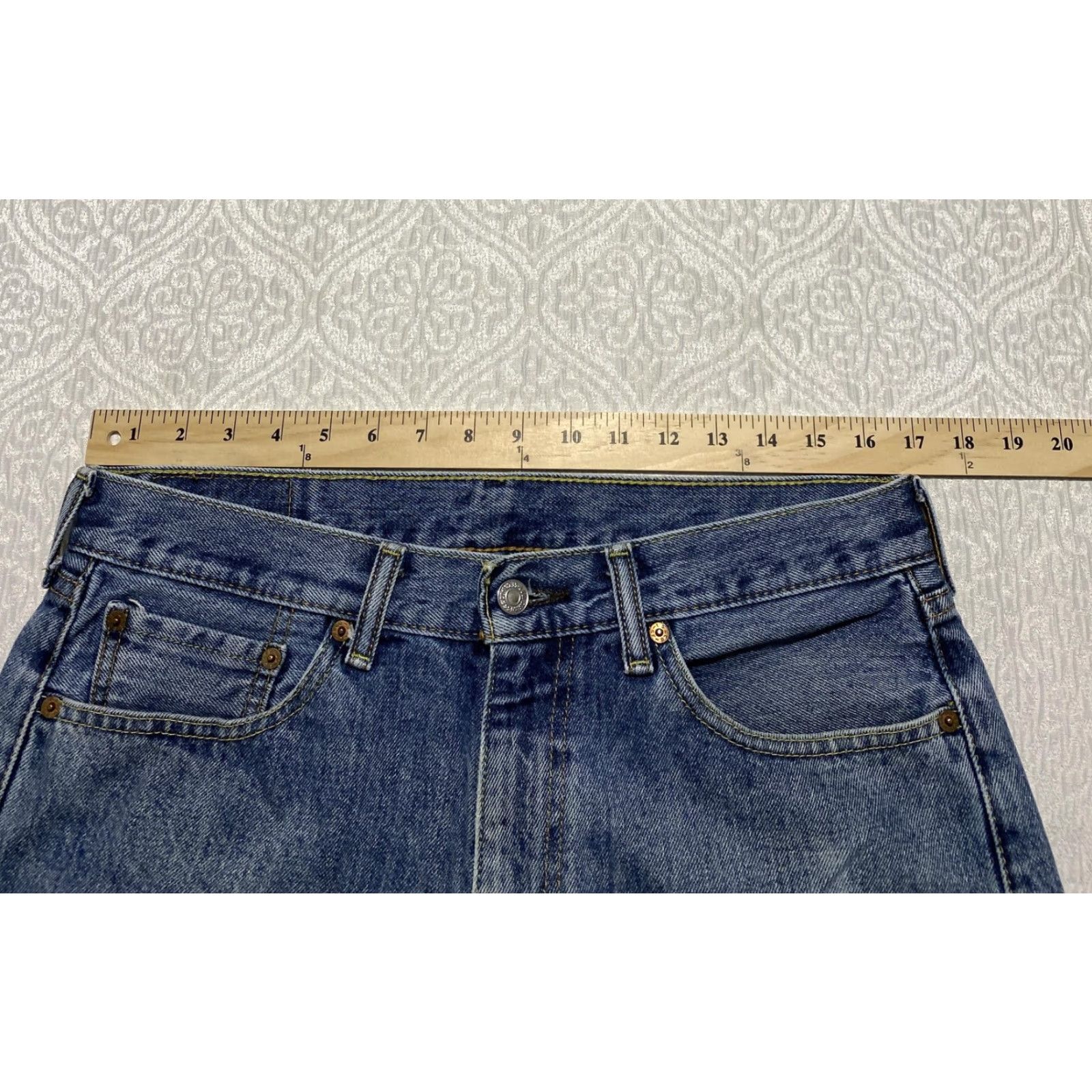 Levi's Levi's 505 Jeans Mens 33x30 Blue Straight Leg Regular Fit Zip Fly Denim Jeans Size US 33 - 7 Thumbnail