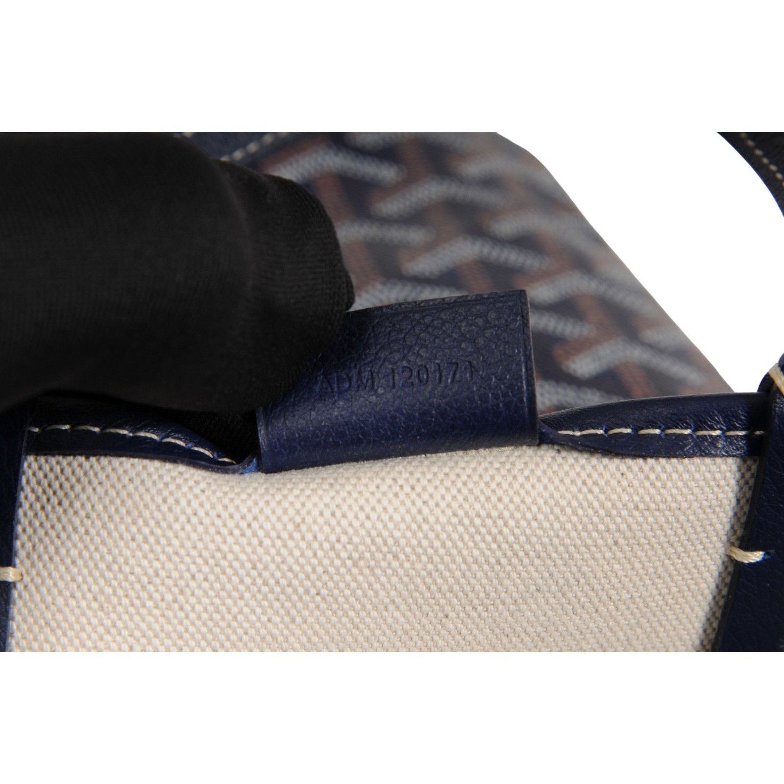 Goyard Mini Poitier Tote Navy Bag Blue Goyardine Reversible Size ONE SIZE - 14 Thumbnail