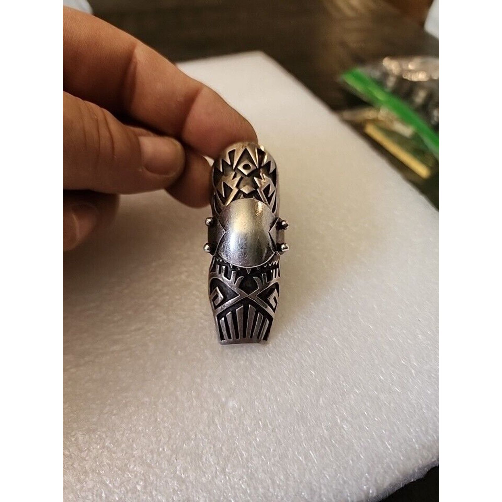 Other Full Finger Knuckle Armor Ring 925 Sterling Silver Medieval Size ONE SIZE - 2 Thumbnail