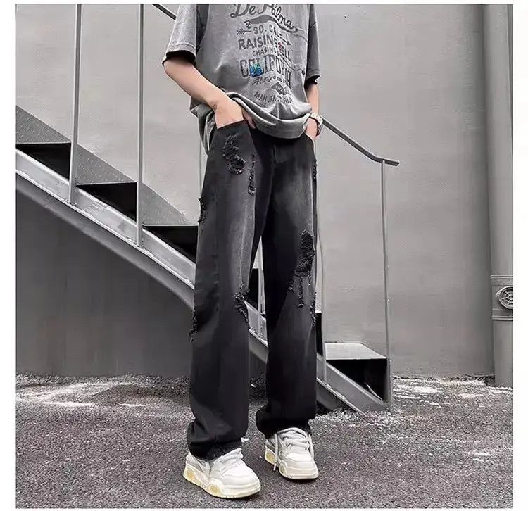 Japanese Brand Straight casual distressed jeans Size US 32 / EU 48 - 1 Thumbnail