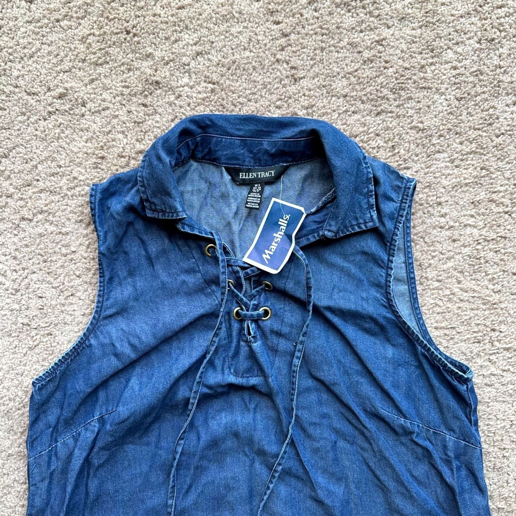 Ellen Tracy Ellen Tracy Blue Pullover Top Womens Small Sleeveless Lightweight Lyocell NWT Size S / US 4 / IT 40 - 4 Thumbnail