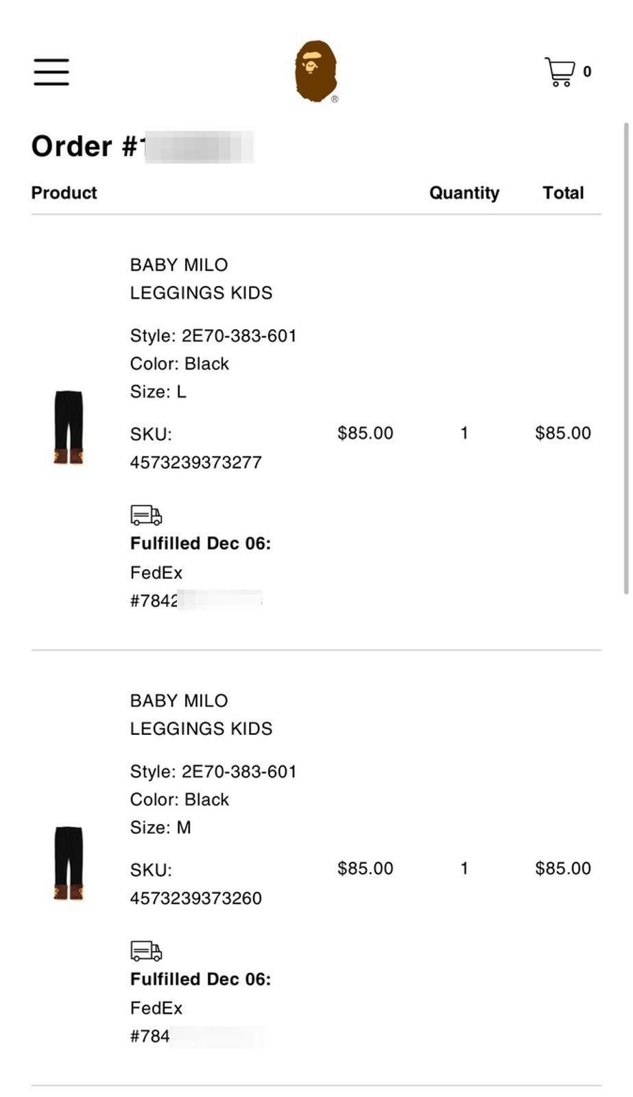 Bape BAPE x Baby Milo Store Kids Leggings Large - A Bathing Ape Size ONE SIZE - 6 Thumbnail