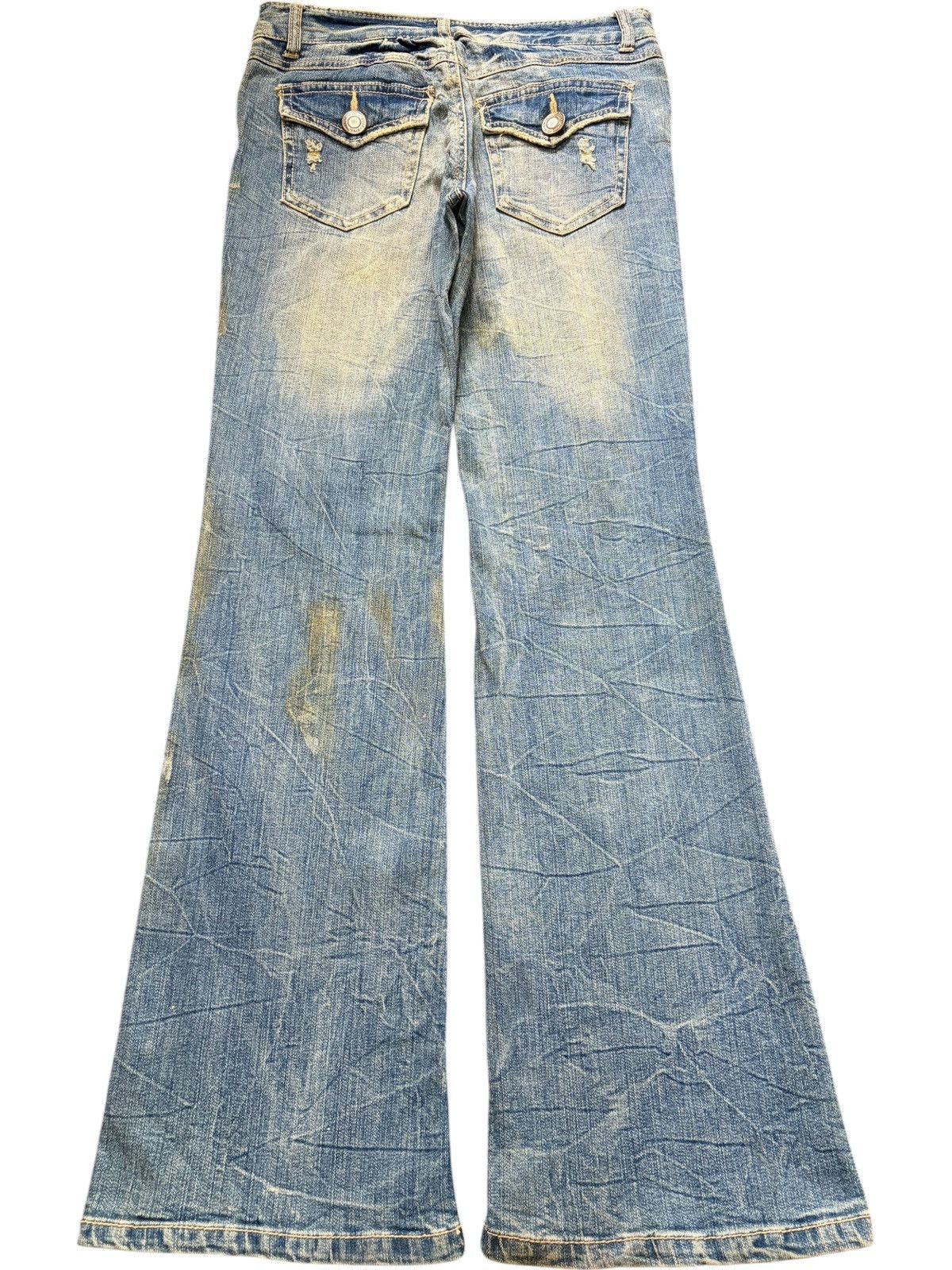 Hysteric Glamour Vintage Japanese Brand Distress Low Rise Flare Jeans Size 28" / US 6 / IT 42 - 2 Thumbnail