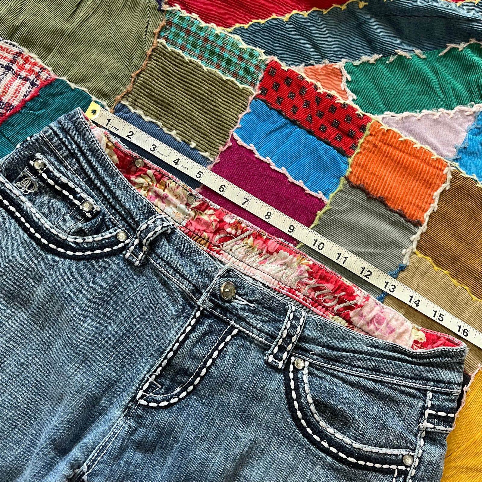Other Y2K Downeast Embroidered Goth Grunge Booty Jean Shorts 32W Size 32" / US 10 / IT 46 - 4 Thumbnail