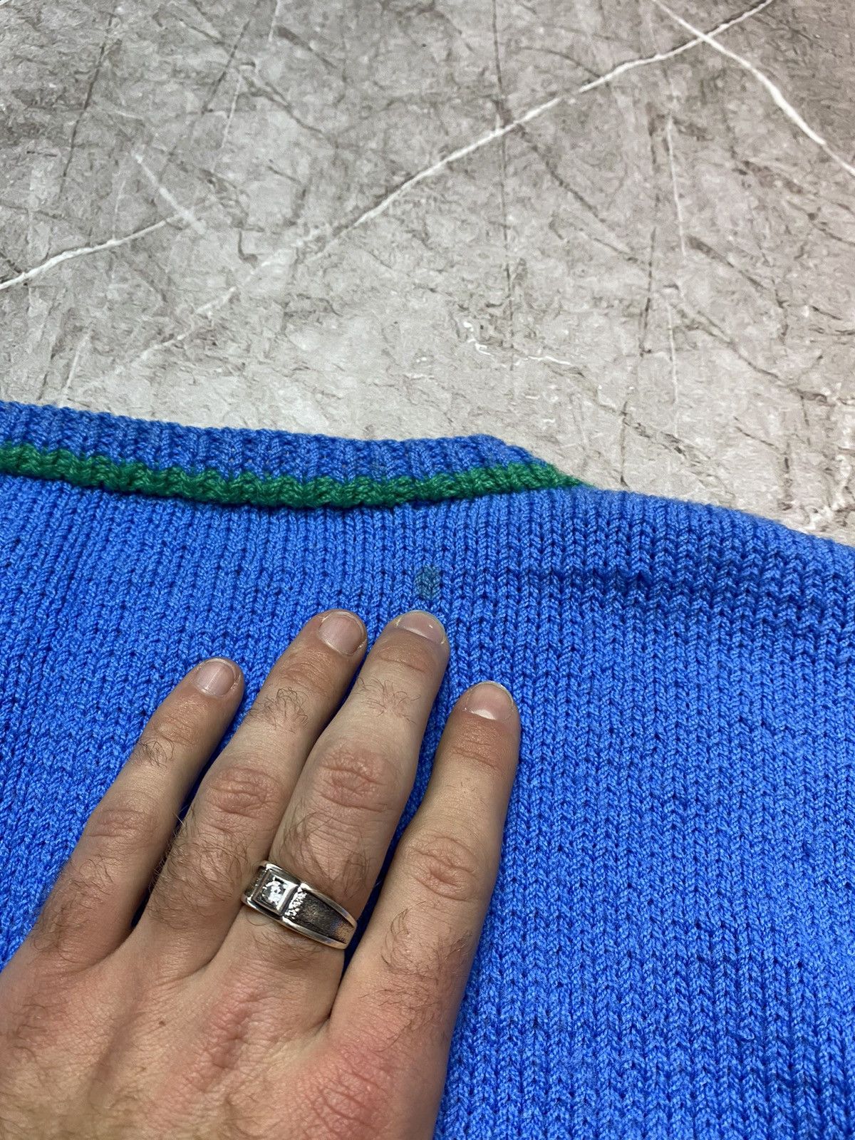 Handmade × Vintage Vintage hand knit golf sweater Size US L / EU 52-54 / 3 - 6 Thumbnail