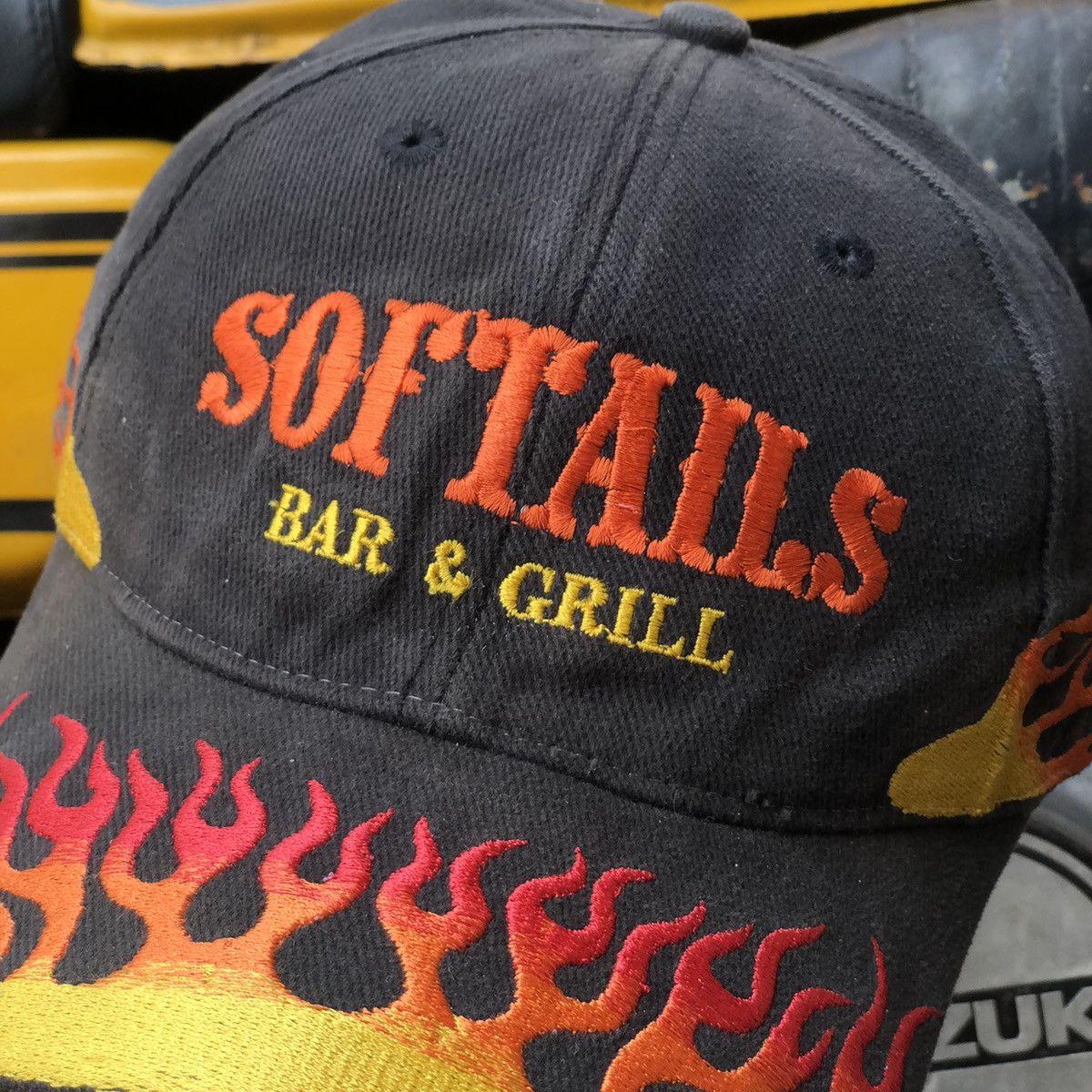 Vintage Vintage Racing Bar & Grill Flame Sunfaded Hat Size ONE SIZE - 3 Thumbnail