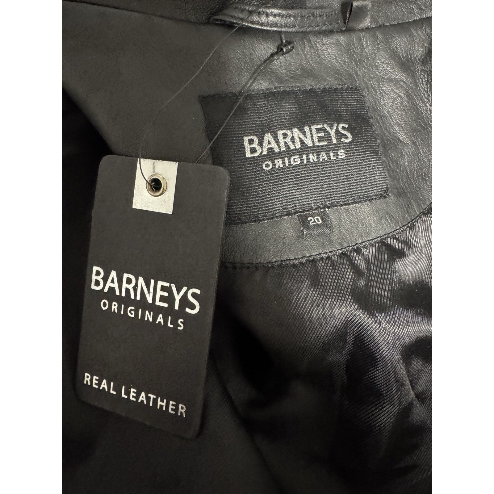 Barneys New York NWT Barney's Originals Women's Leather Jacket Black Size 20 Size 3XL / US 20-22 - 6 Thumbnail