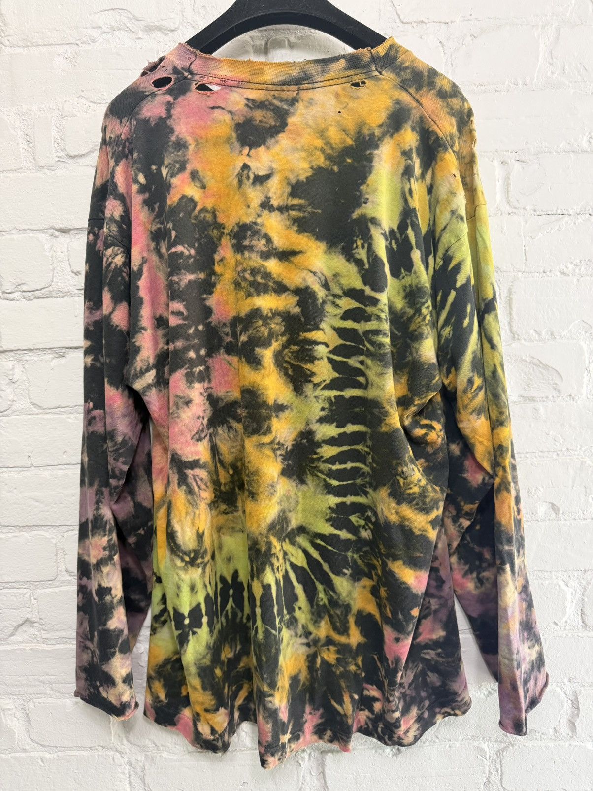 Vintage Vintage 90's Liquid Blue thrashed tie dye cut longsleeve Size US XL / EU 56 / 4 - 4 Thumbnail
