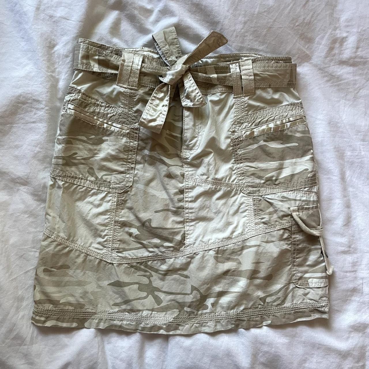 Point Zero Y2K Beige Camouflage Skirt Size 28" / US 6 / IT 42 - 7 Thumbnail