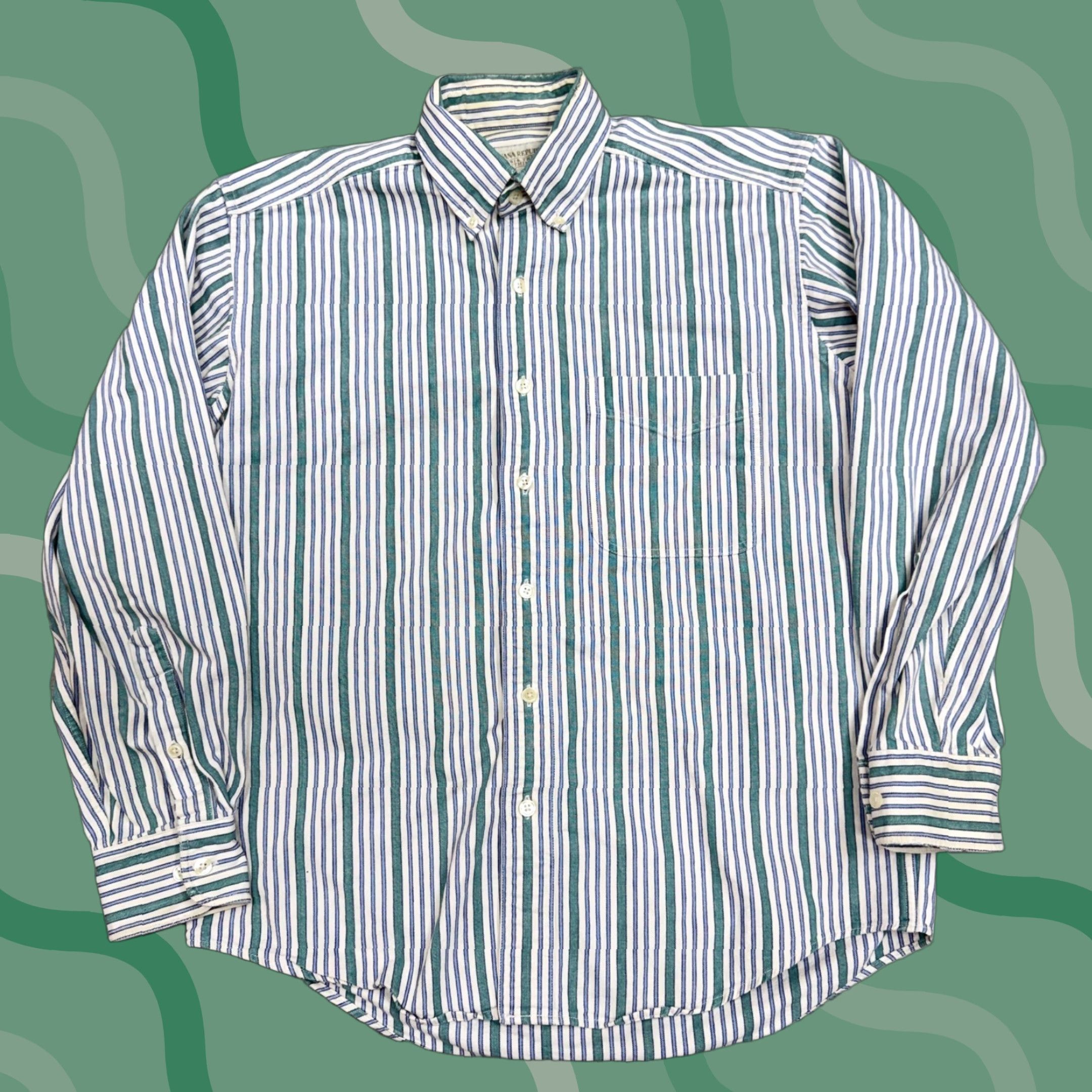 Banana Republic VINTAGE Banana Republic Shirt Mens Small Cotton Stripe Long Sleeve Button Down Size US S / EU 44-46 / 1 - 1 Thumbnail