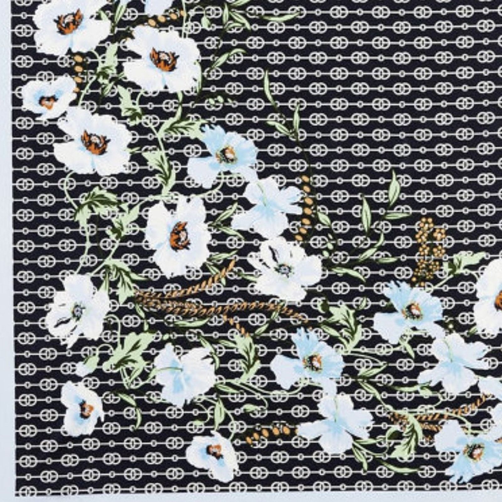 Ann Taylor Ann Taylor Blue Floral Square Geo Pattern Scarf Size ONE SIZE - 9 Thumbnail
