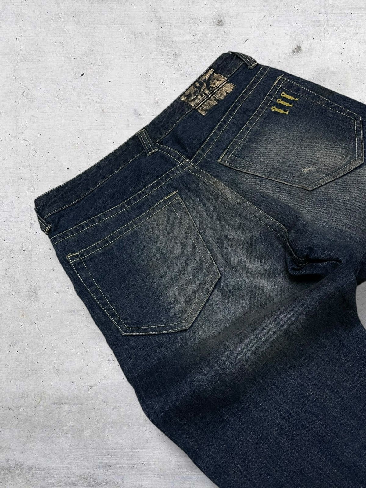 Hysteric Glamour VINTAGE BEAMS OG JAPAN DESIGNER 90S RIPPED GOLD GRUNGE DENIM Size US 30 / EU 46 - 16 Thumbnail