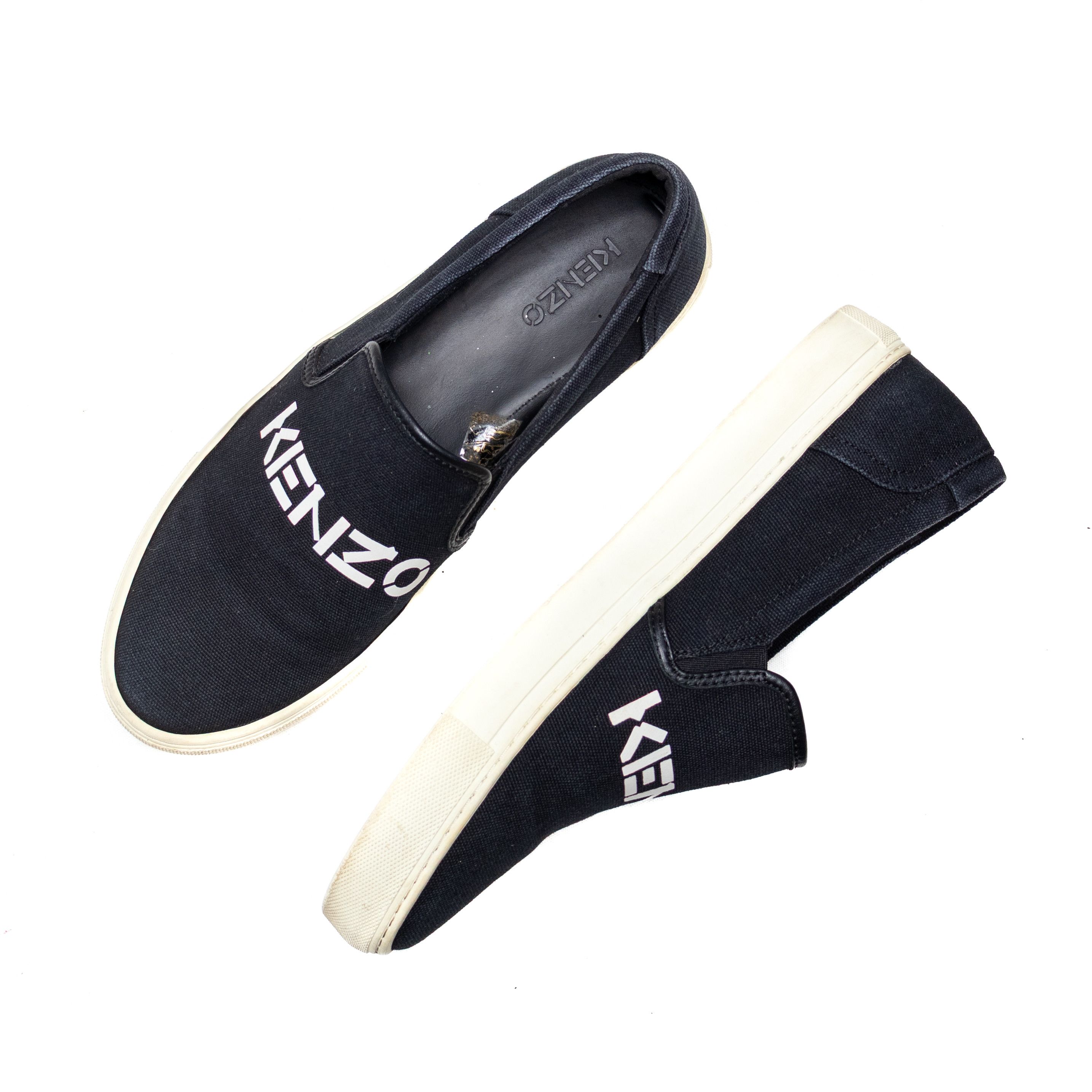 Kenzo Kenzo Men’s Black Canvas Slip-On Sneakers | Size 9 Size US 9 / EU 42 - 8 Thumbnail