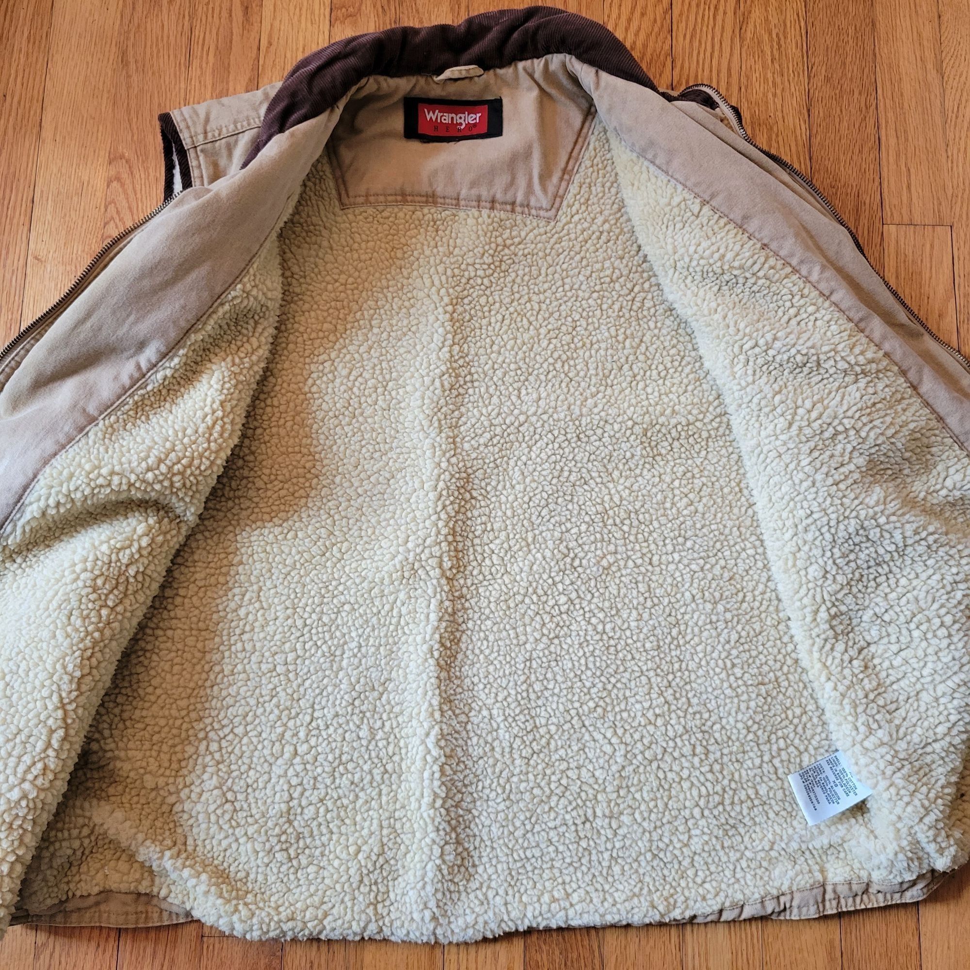 Wrangler Wrangler Hero Sherpa Lined Tan Canvas Vest XL Work Barn Chor Size US XL / EU 56 / 4 - 4 Thumbnail
