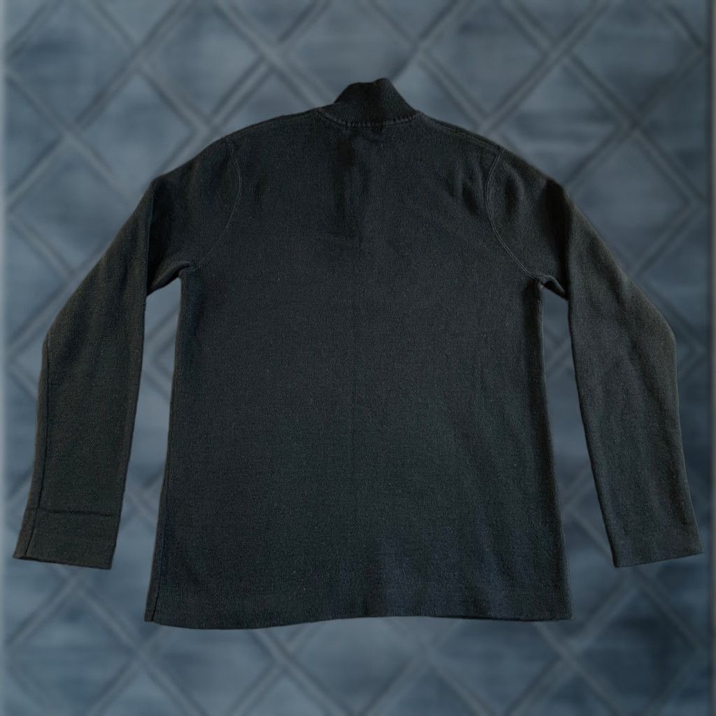 VINTAGE Merona Sweater Mens Medium Black Mock Pullover 1/4 Zip Long Sleeve