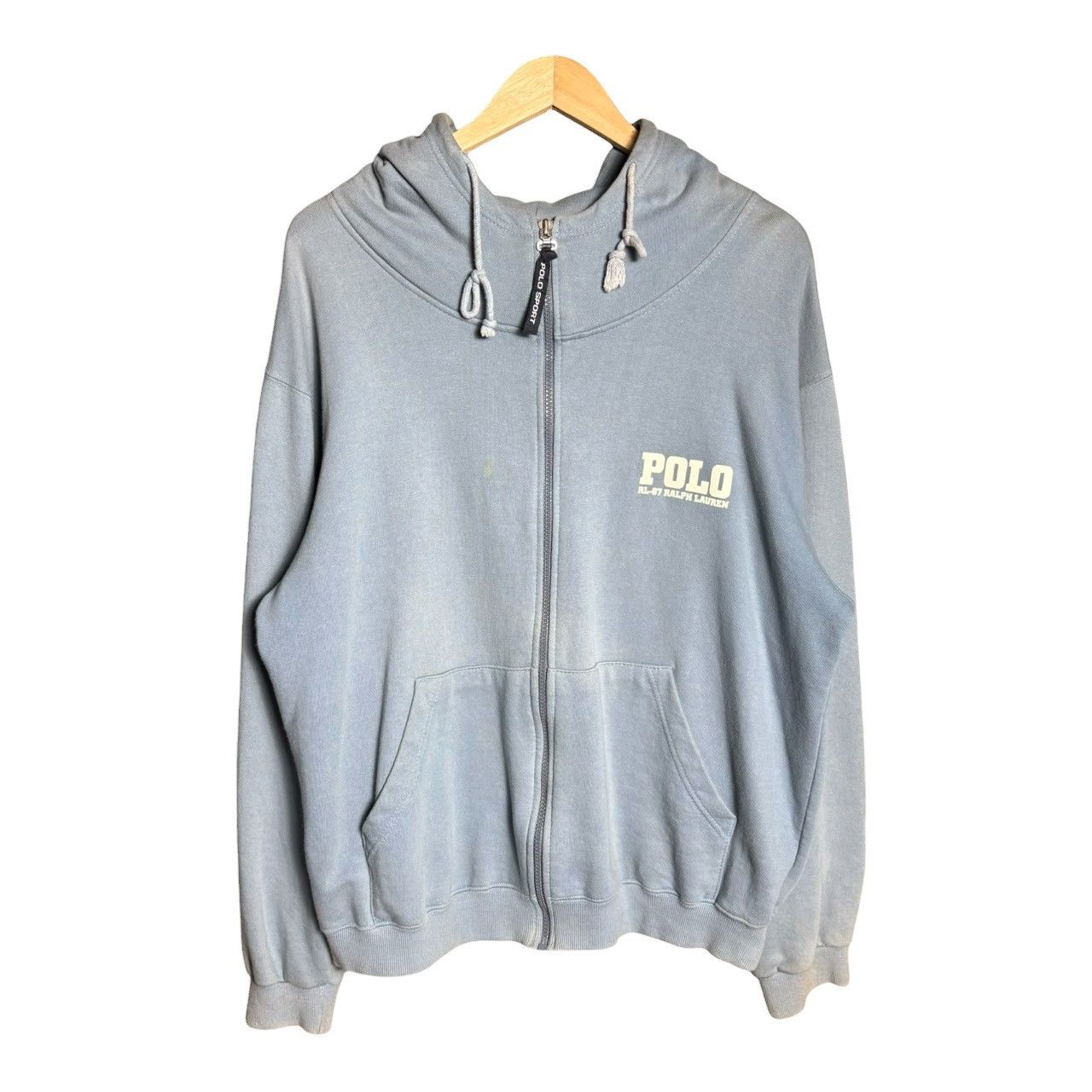Polo Ralph Lauren Vintage 90s Polo Ralph Lauren Logo Flag Full Zip Hoodie Size US L / EU 52-54 / 3 - 2 Thumbnail