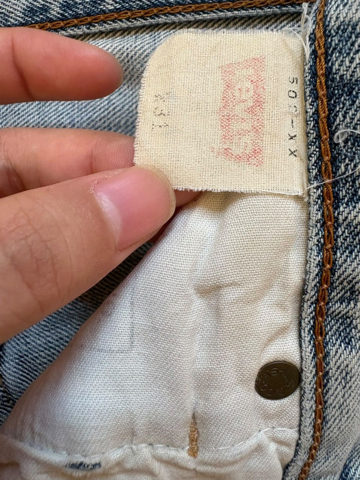 Levi's Vintage 80s Levis 502 Big E Selvedge Mud Wash Loose Jeans Size US 29 - 11 Thumbnail